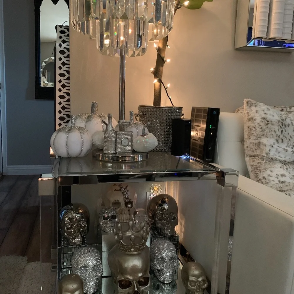 Z Gallerie Silver Glass Coffee AND End Table